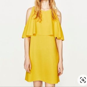 Zara Off-the-Shoulder Mini Dress - Elegant & Flowy - Size S